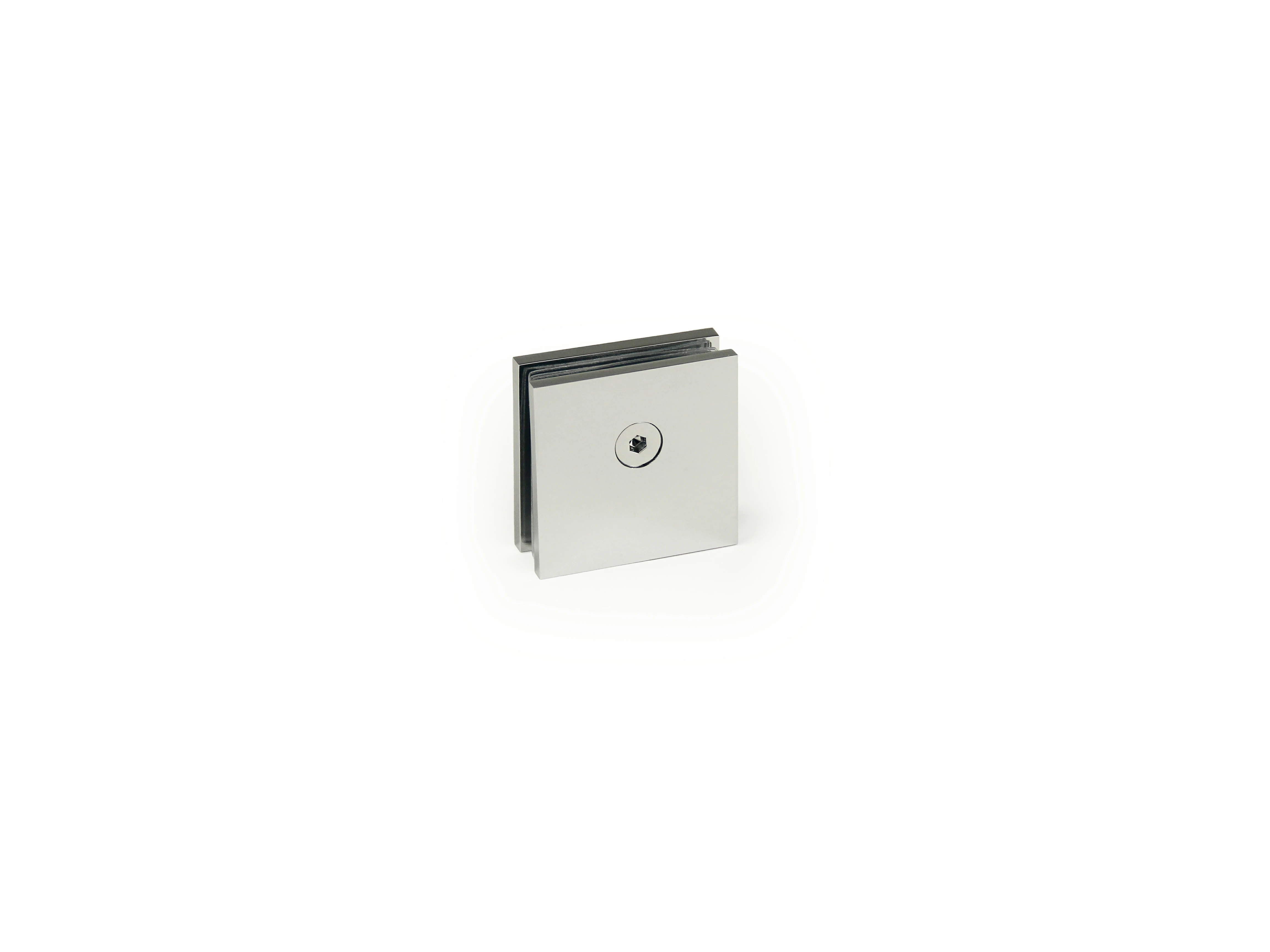 Mirror Chrome Finish Square Glass Clamp