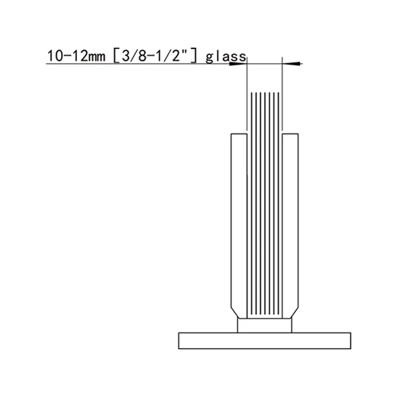 Mirror Chrome Finish Square Profile Glass to Wall Shower Door Hinges Size2