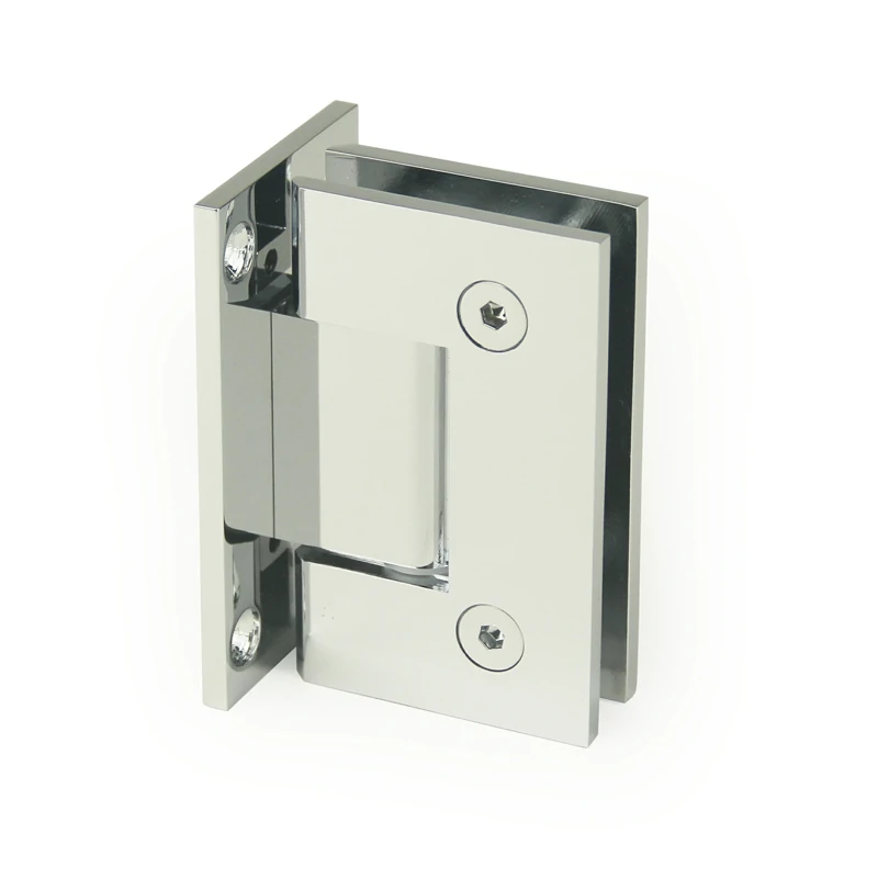 H8-Series Mirror Chrome Finish Square Profile Glass to Wall Shower Door Hinges