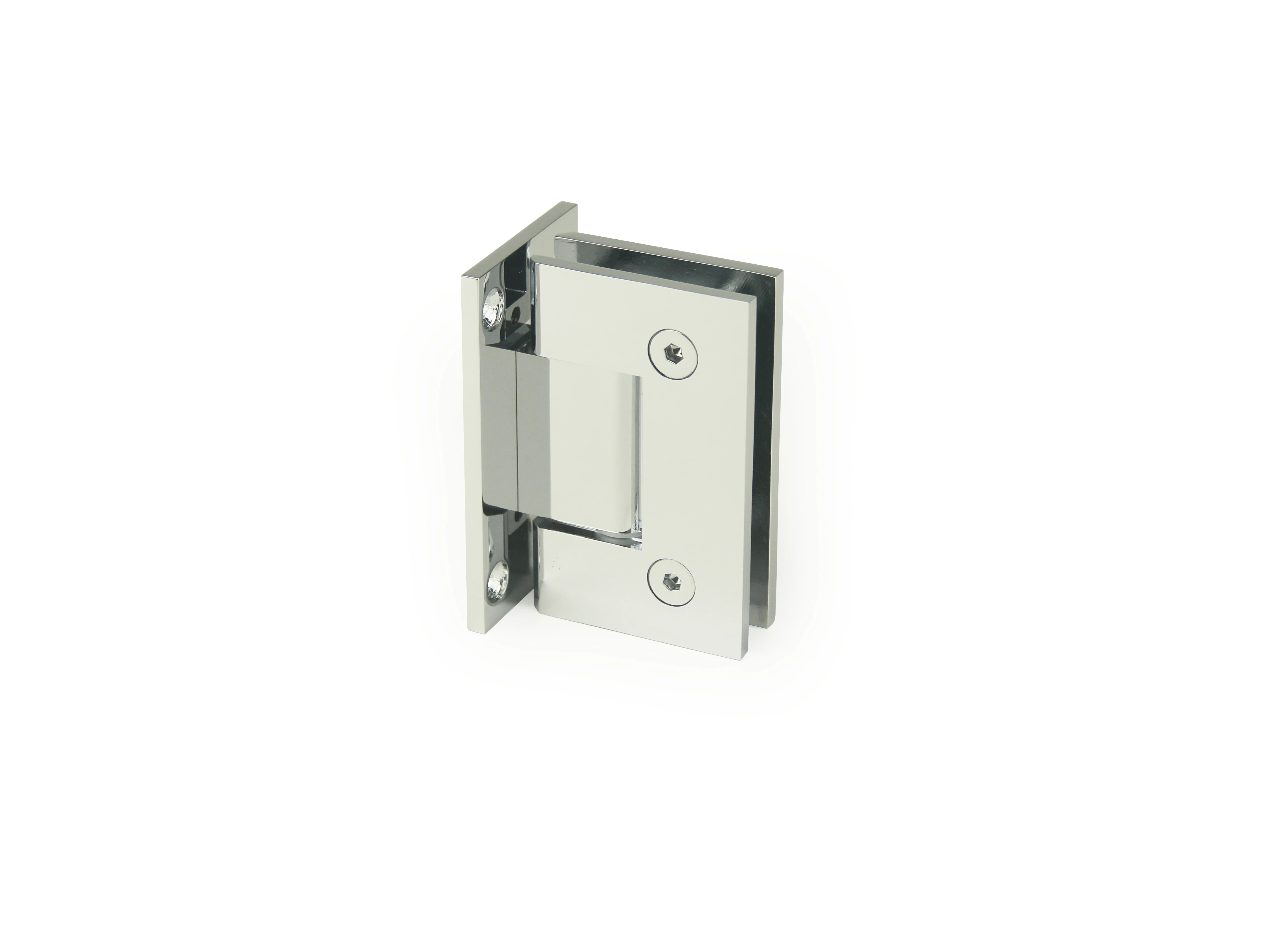 H8-Series Mirror Chrome Finish Square Profile Glass to Wall Shower Door Hinges