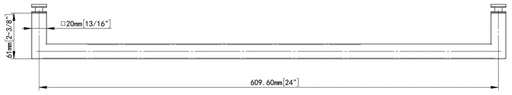 Mitered Corners Single-Sided Tubular Style Towel Bar FD20*24 Size