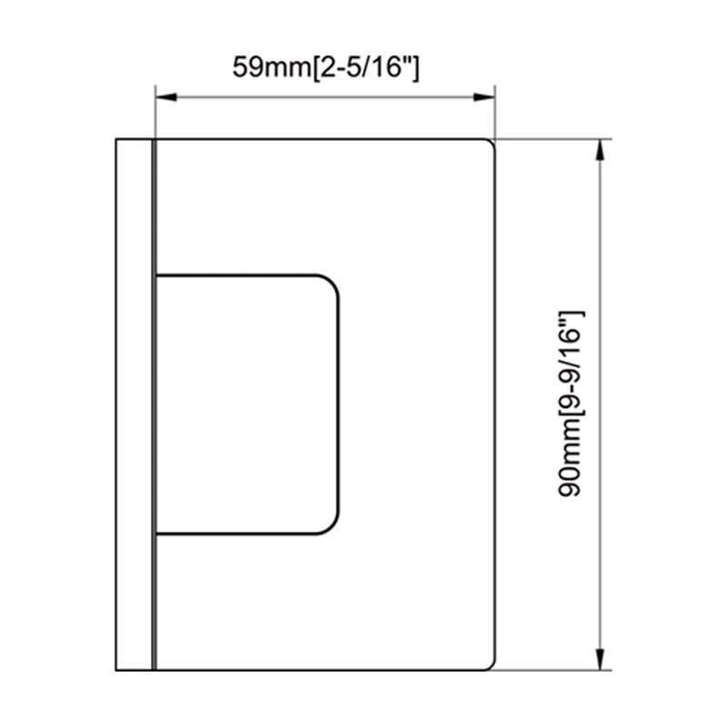Radius Corners Profile 90°Glass to Glass Shower Door Hinges Size