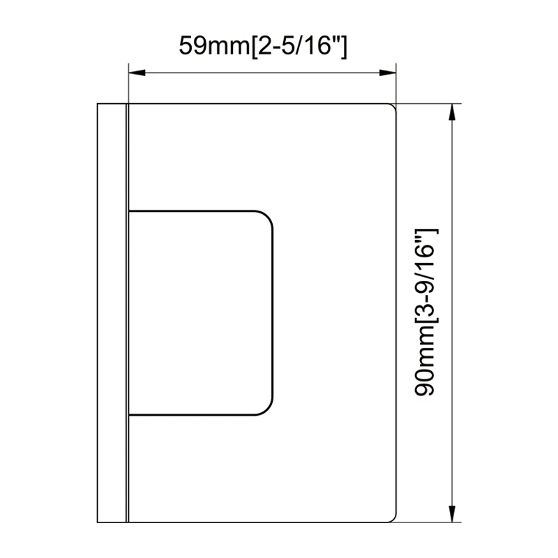 Radius Corners Profile Glass to Wall Shower Door Hinges Size