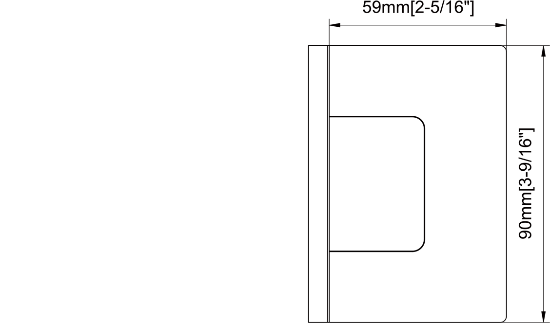 Radius Corners Profile Glass to Wall Shower Door Hinges Size