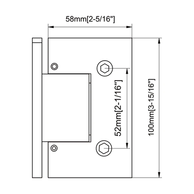Square Profile Adjustable Wall Mount Glass to Wall Shower Door Hinges