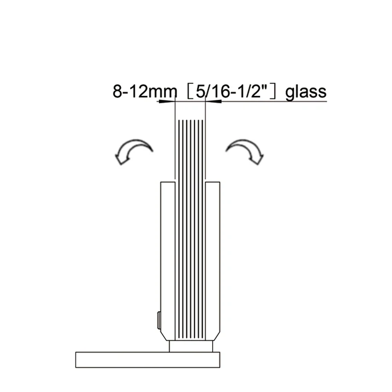 Square Profile Wall to Glass is used in shower enclosures to connect a glass shower door or panel to a wall, it is a specific type of hinge used in frameless shower door systems.The glass shower door hinge is suitable for 5/16