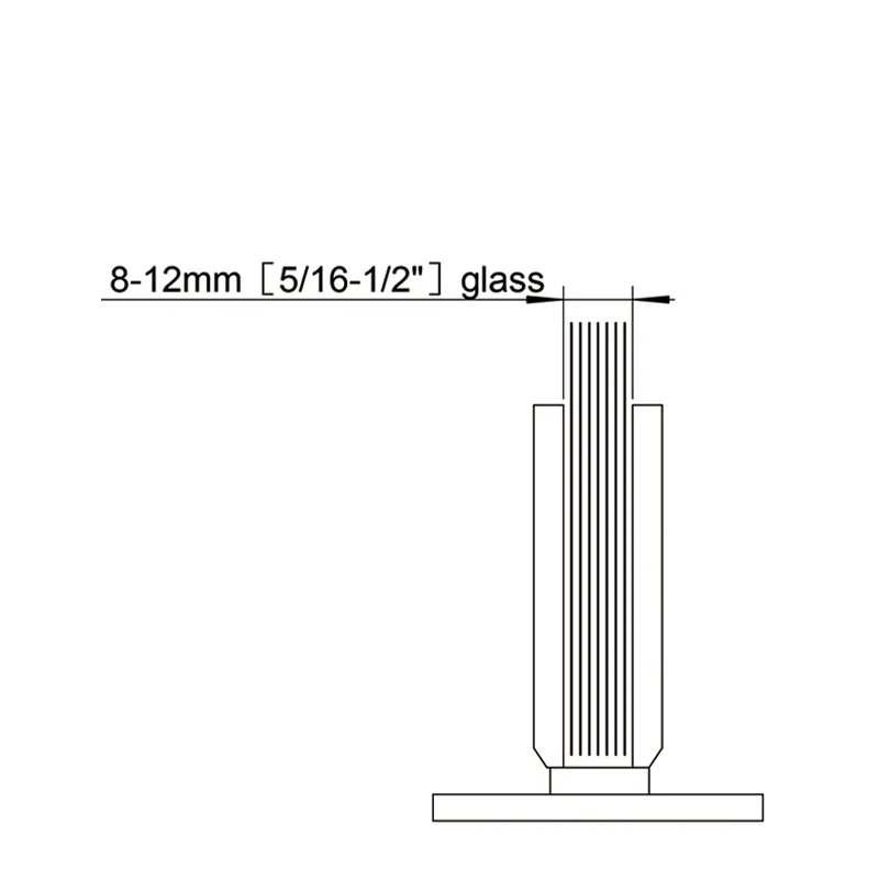Square Profile Glass to Wall Shower Door Hinges Size1