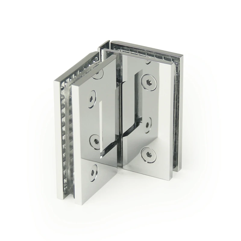 Square Profile with Mesh 90° Glass to Glass Shower Door Hinges