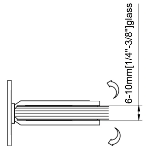 Square Profile with Mesh Glass to Wall Shower Door Hinges Size1