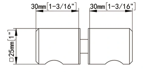Square Back to Back Finger Grip Shower Knob NF13 Size