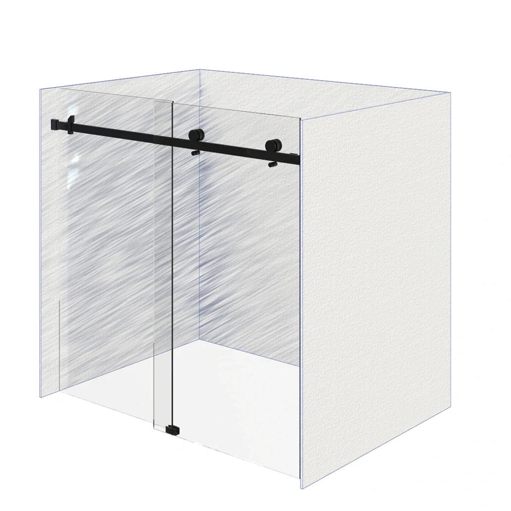 Wall Mount 180°Sliding Shower Door Kits Style
