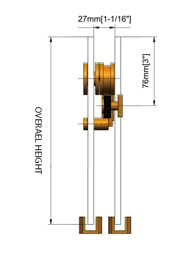 Wall Mount 180°Sliding Shower Door Kits Size