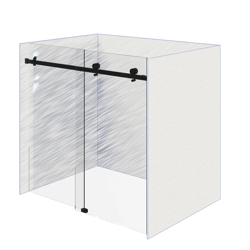 Wall Mount 180°Sliding Shower Door Kits Style