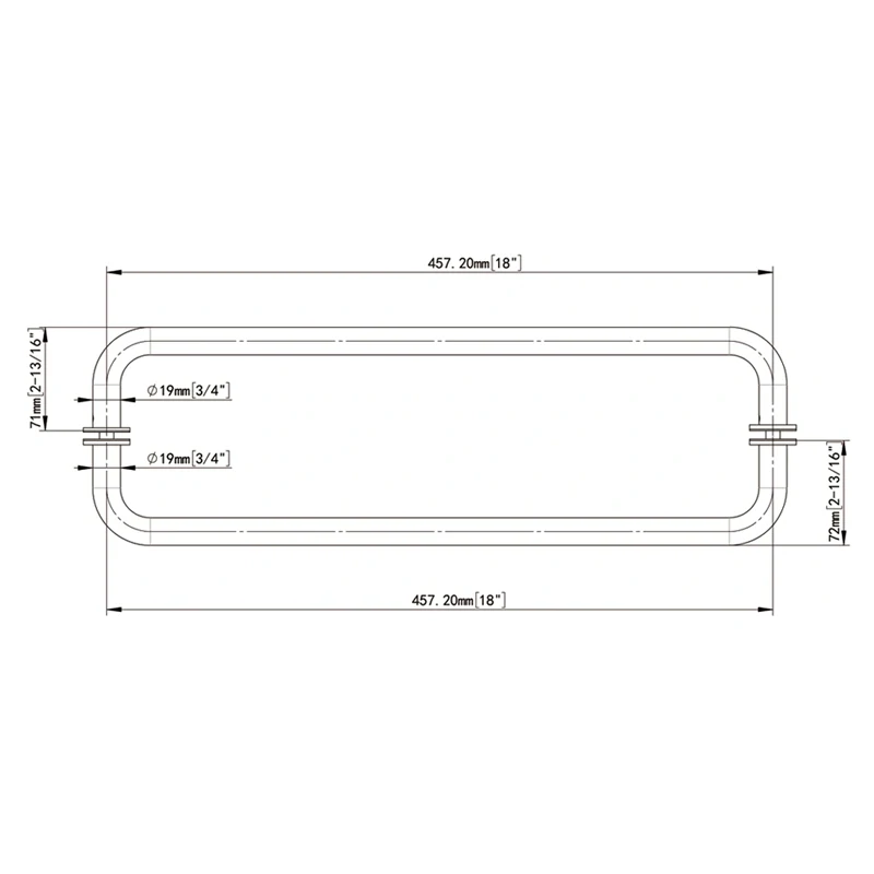With Metal Washers Back-to-Back Tubular Style Towel Bars 19*18 Size
