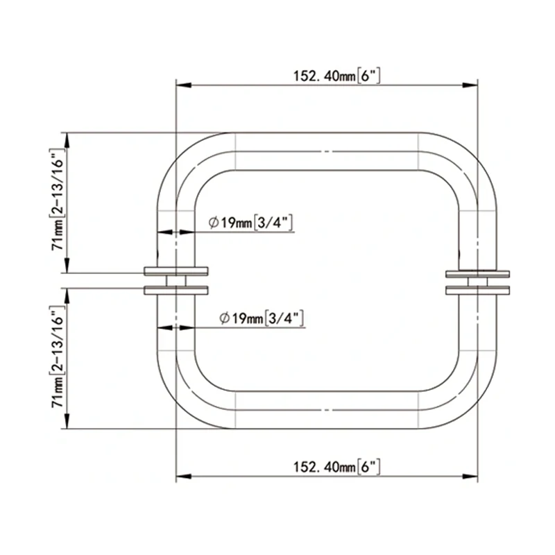 With Metal Washers Back-to-Back Tubular Style Towel Bars 19*6 Size