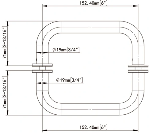 With Metal Washers Back-to-Back Tubular Style Towel Bars 19*6 Size