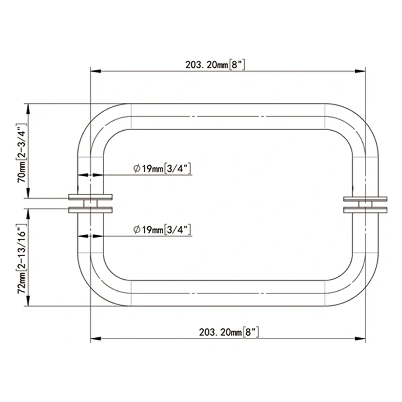With Metal Washers Back-to-Back Tubular Style Towel Bars 19*8 Size