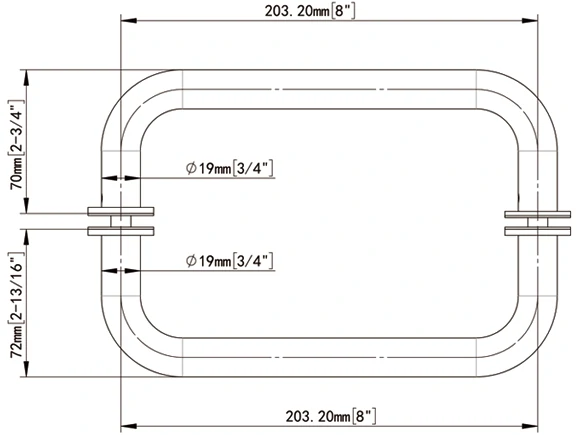With Metal Washers Back-to-Back Tubular Style Towel Bars 19*8 Size