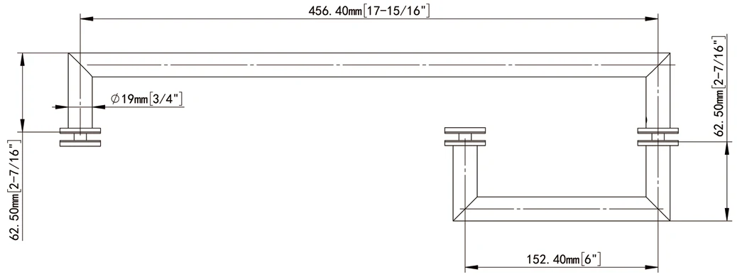 With Metal Washers Round Profile Pull & Towel Bar Combo YHCD-19x6x24 Size