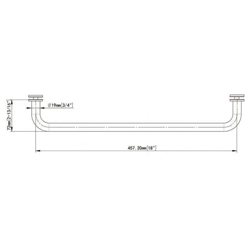 With Metal Washers Single-Sided Tubular Style Towel Bar 19*18 Size