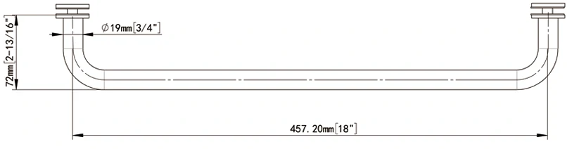 With Metal Washers Single-Sided Tubular Style Towel Bar 19*18 Size