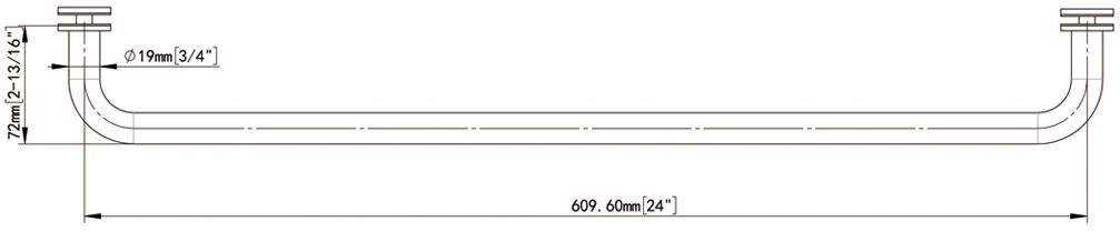 With Metal Washers Single-Sided Tubular Style Towel Bar 19*24 Size