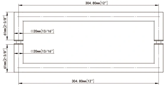 with mitered corners back-to-back tubular style towel bars FS-20x20x12 size