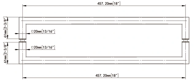 with mitered corners back-to-back tubular style towel bars FS-20x20x18 size
