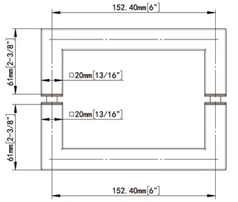 with mitered corners back-to-back tubular style towel bars FS-20x20x6 Size
