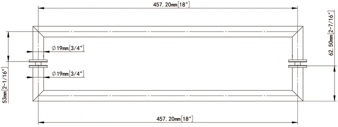 With Mitered Corners Back-to-Back Tubular Style Towel Bars YHS-19x18 Size
