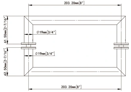 With Mitered Corners Back-to-Back Tubular Style Towel Bars YHS-19x8 Size
