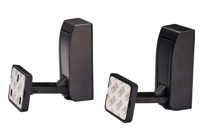 Butées de porte magnétiques noires avec adhésif 3M pour portes en verre