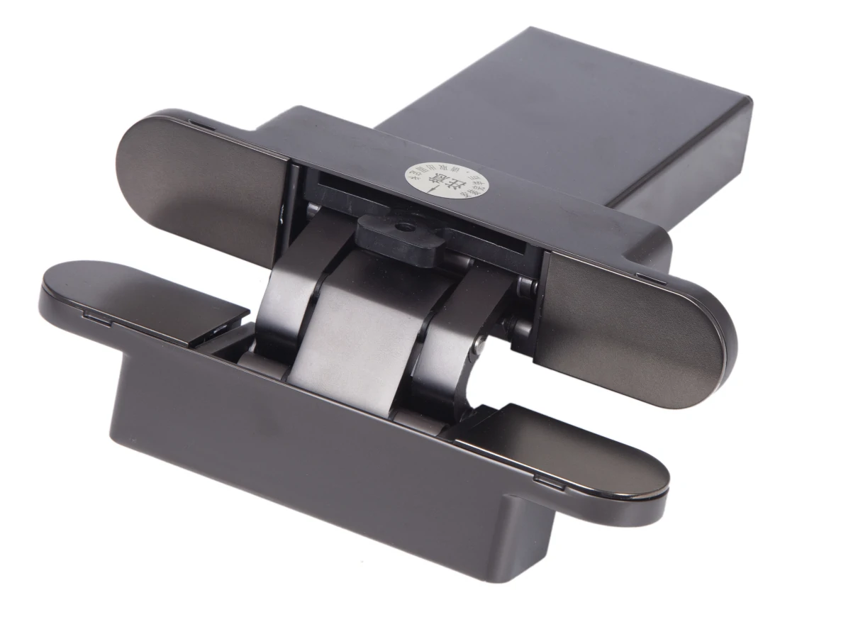 Garniture de porte en verre hydraulique noir avec fonction de fermeture douce