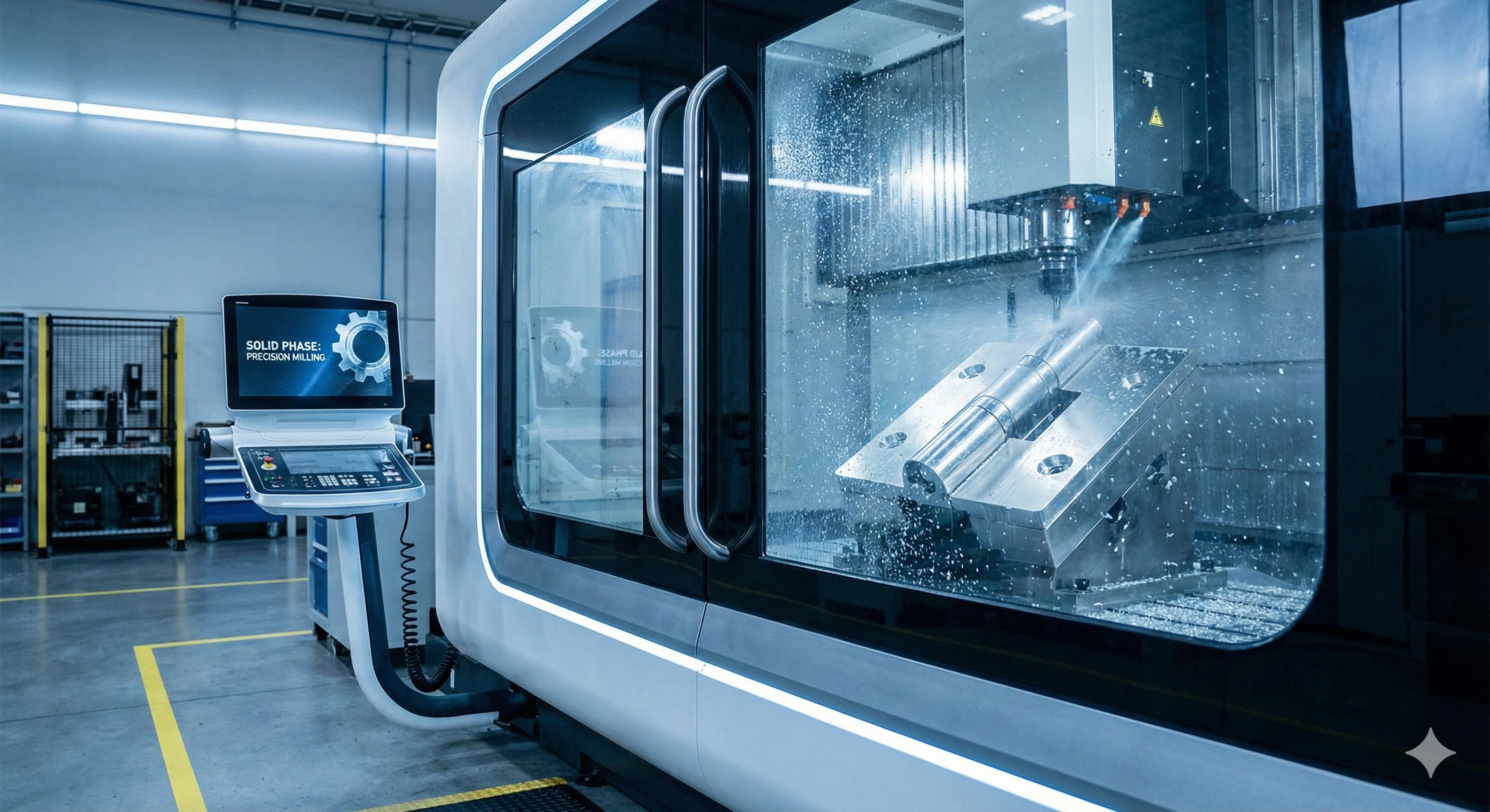 Precision CNC milling machine manufacturing glass hardware components