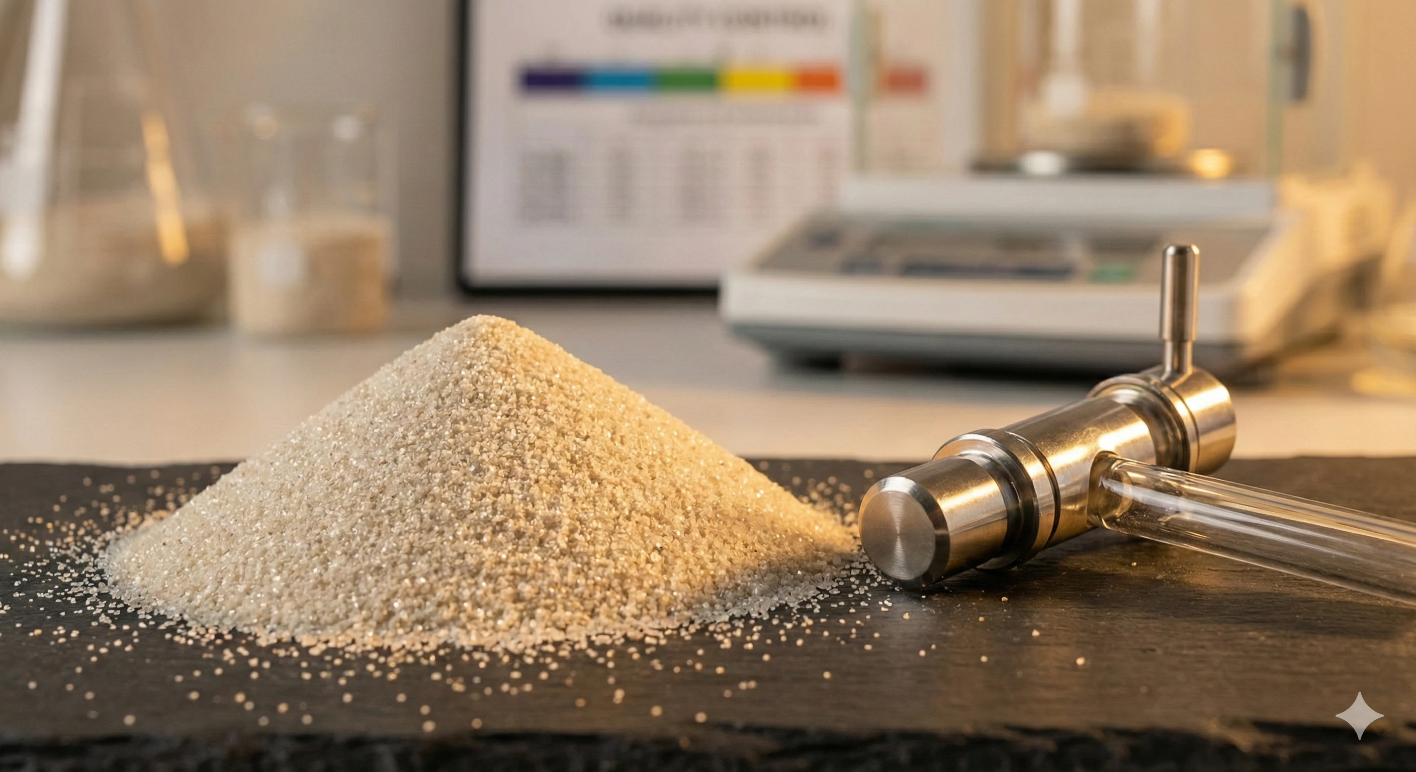 Sables de zircon raffiné garantissant une finition lisse pour les pièces métalliques en acier inoxydable.