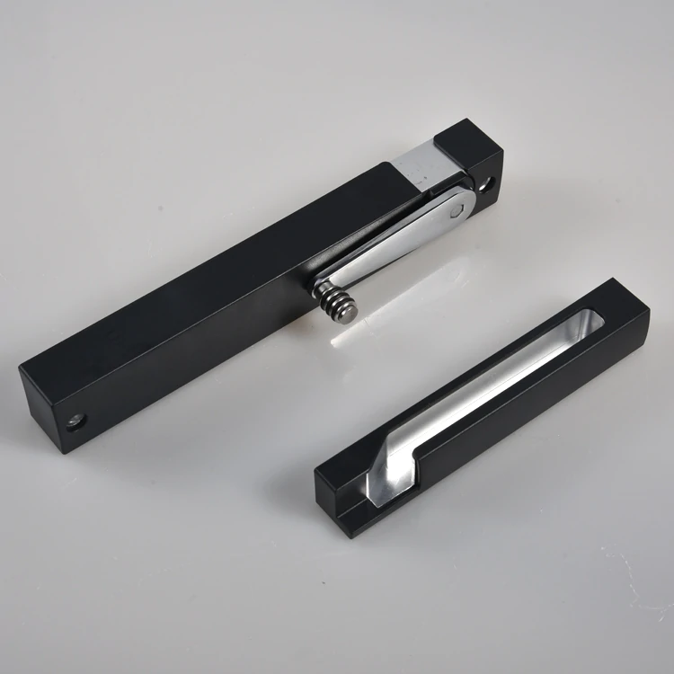 Concealed black soft-close damper mechanism for sliding glass doors