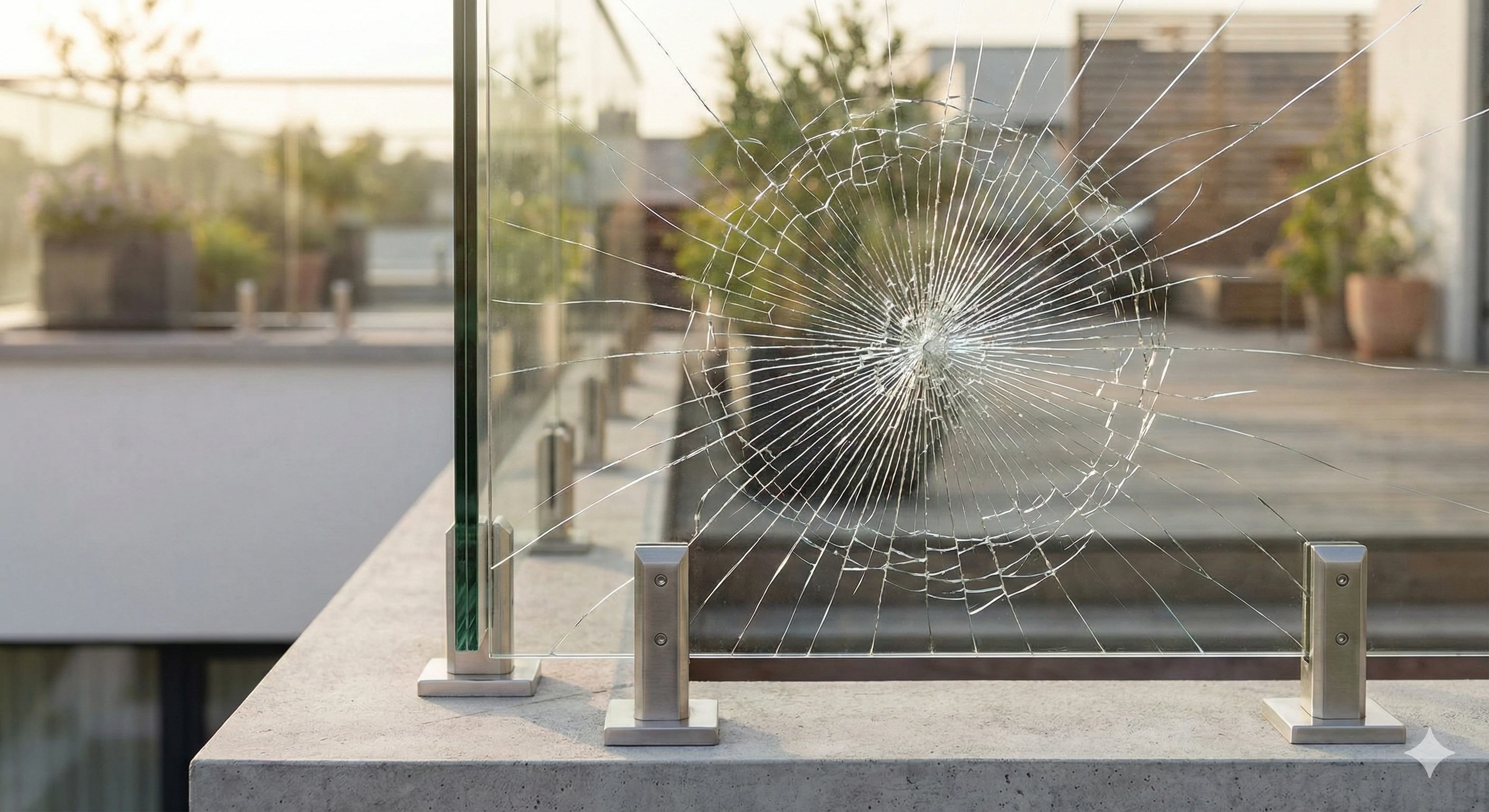 Essai de choc démontrant la durabilité d'un garde-corps en verre feuilleté de sécurité