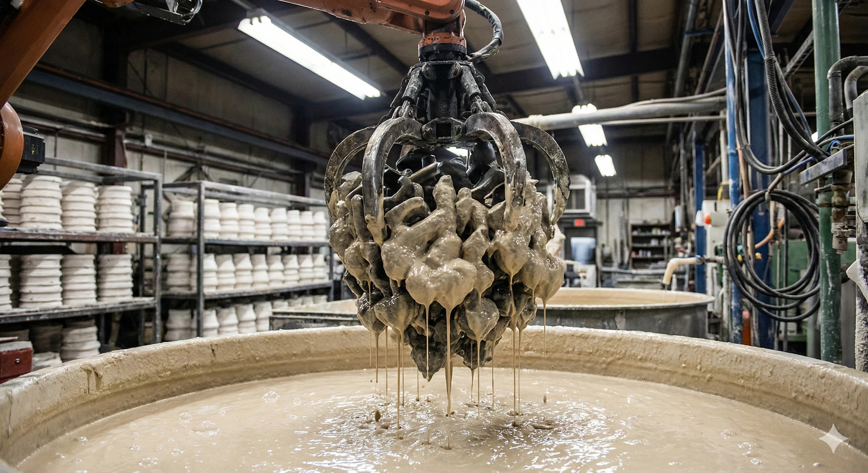 Procédé de trempage de coques en céramique pour la coulée à la cire perdue de pièces métalliques en verre
