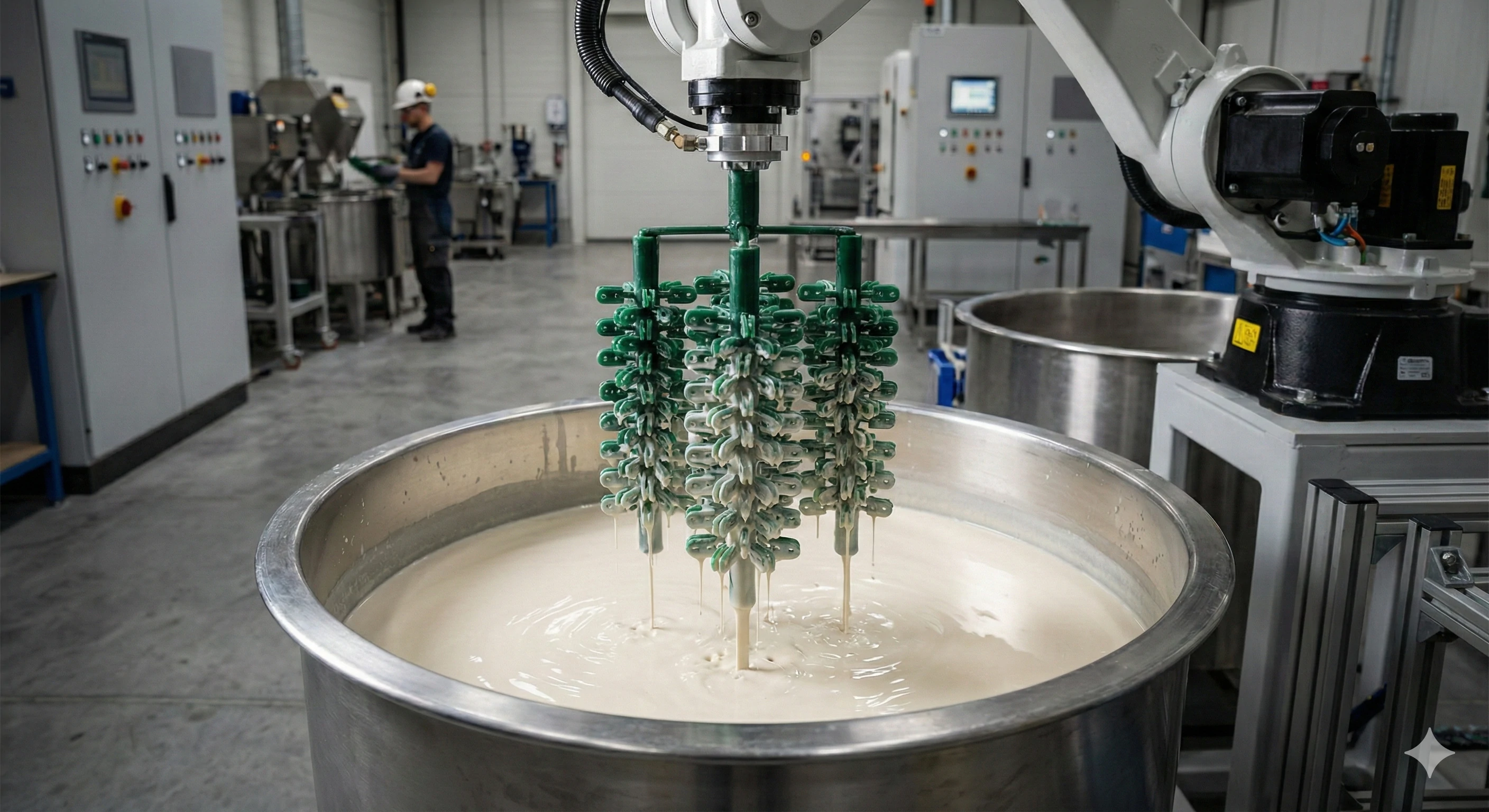 Automated robotic arm dipping wax tree for investment casting shell production