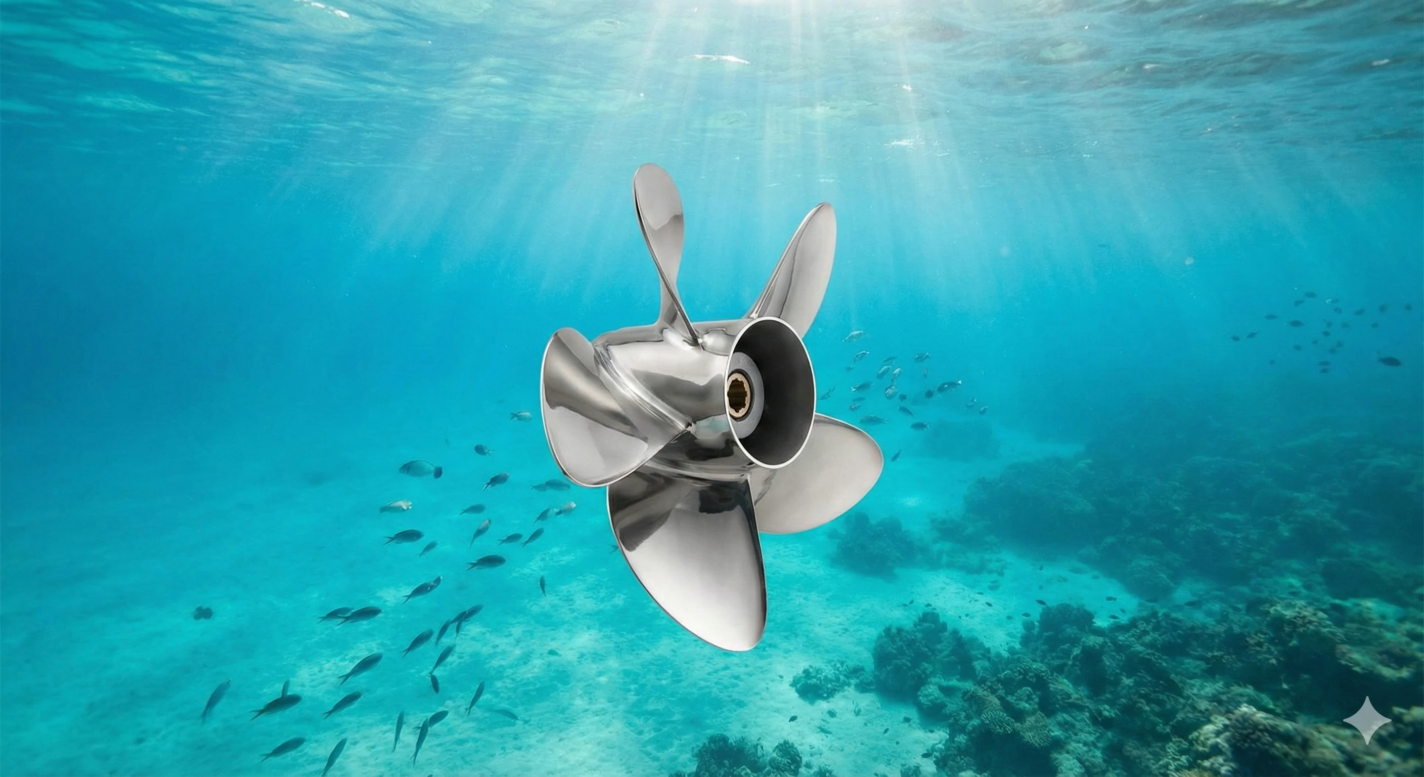 Hélice marine en acier inoxydable poli conçue pour une propulsion efficace des bateaux