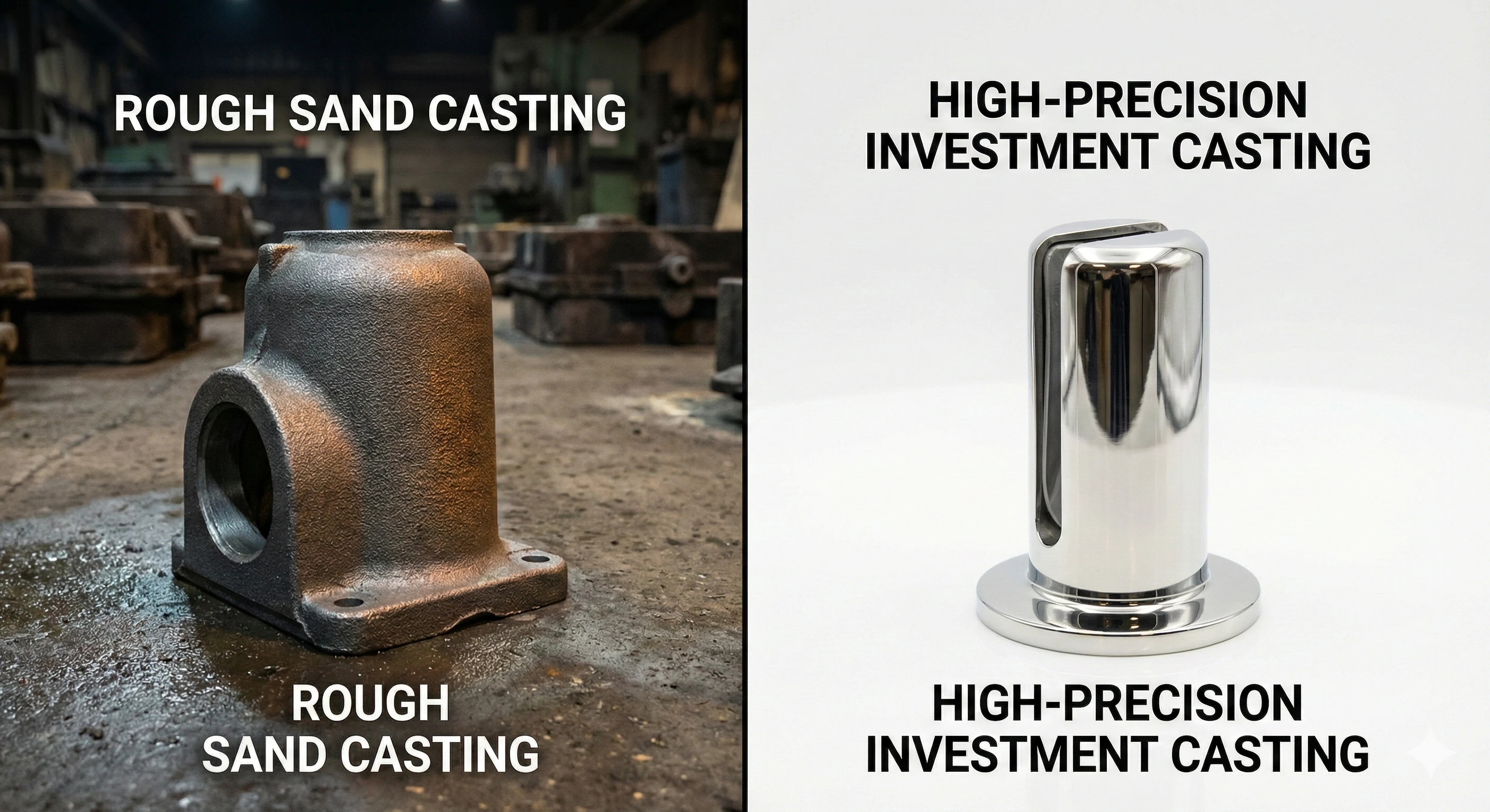 Comparison of sand casting versus precision investment casting for glass spigots
