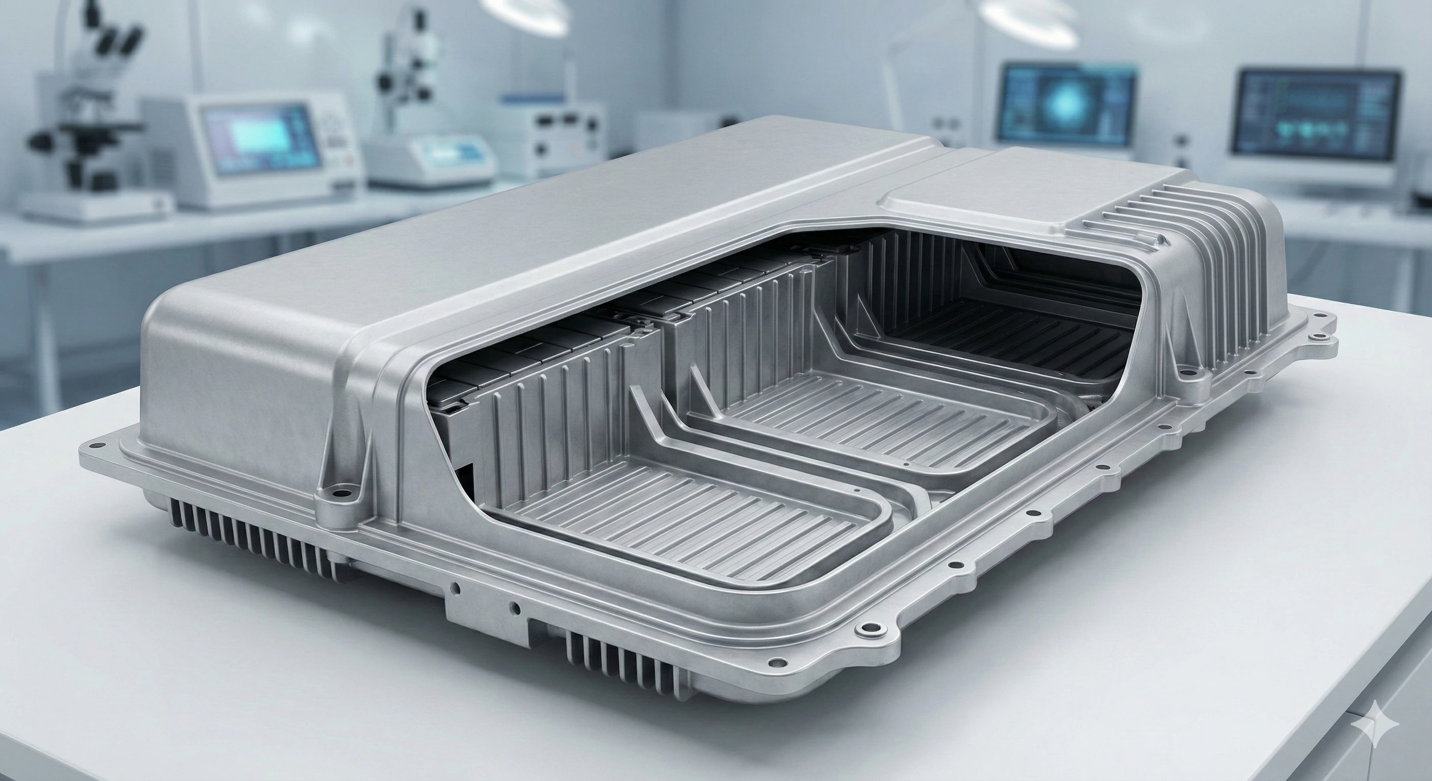Boîtier de batterie en aluminium moulé sous pression pour packs de véhicules électriques