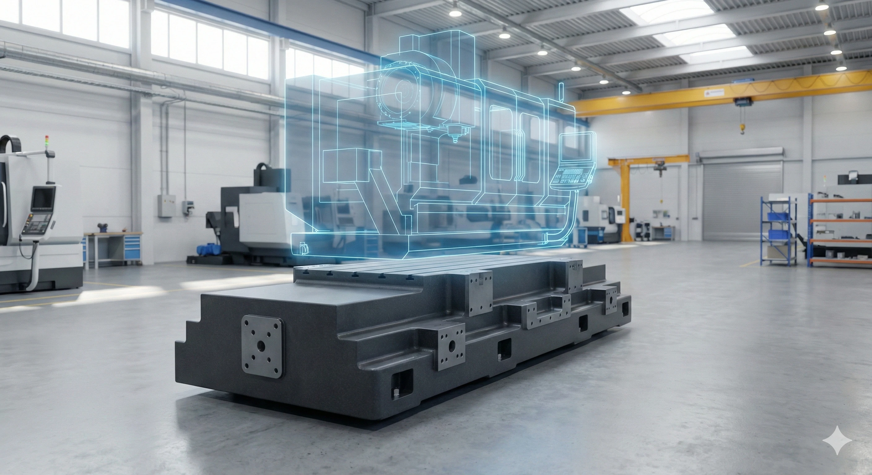 Precision mineral casting base for CNC machine tools