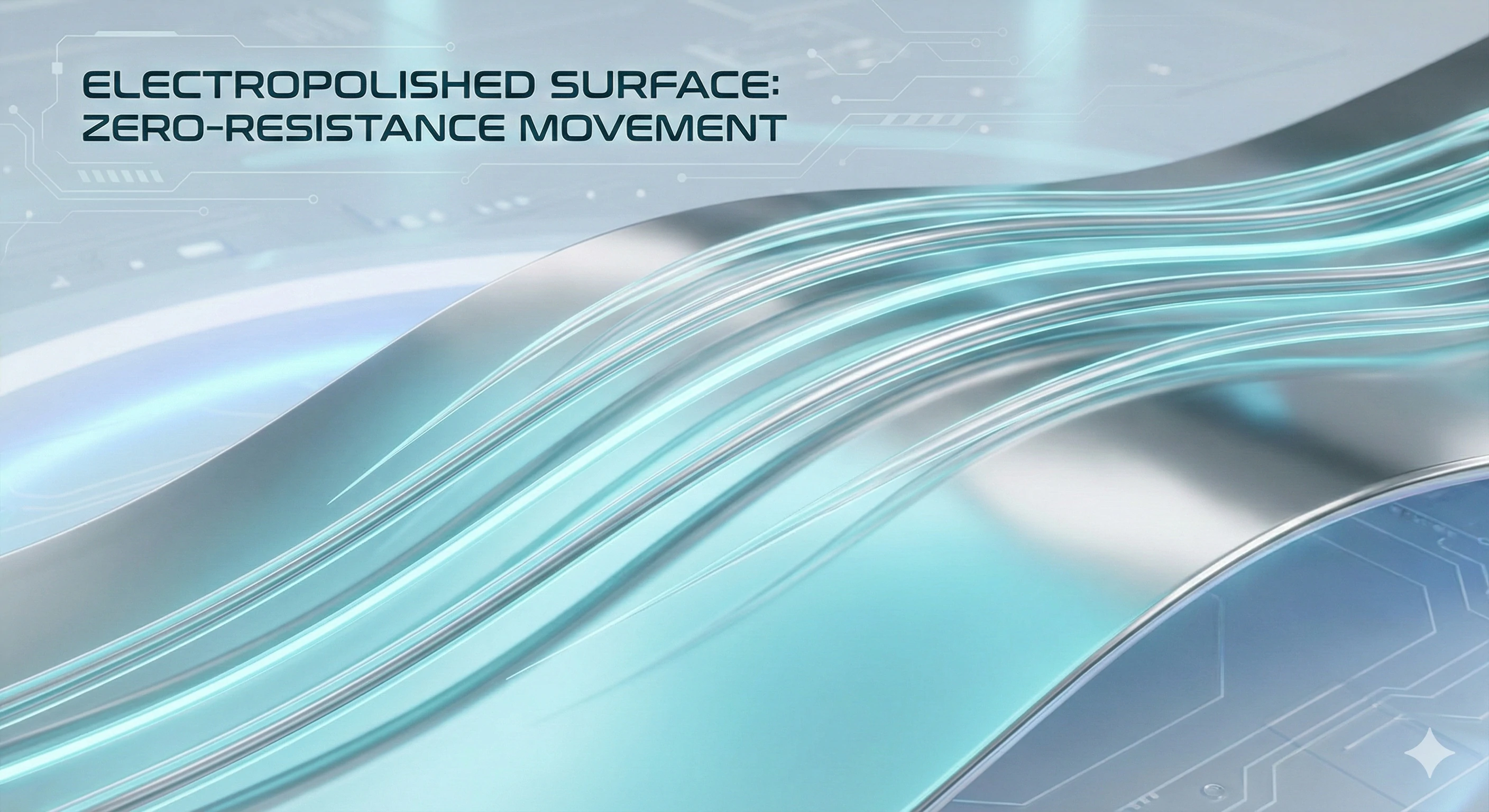 Electropolished hardware surface providing zero-resistance movement and durability.