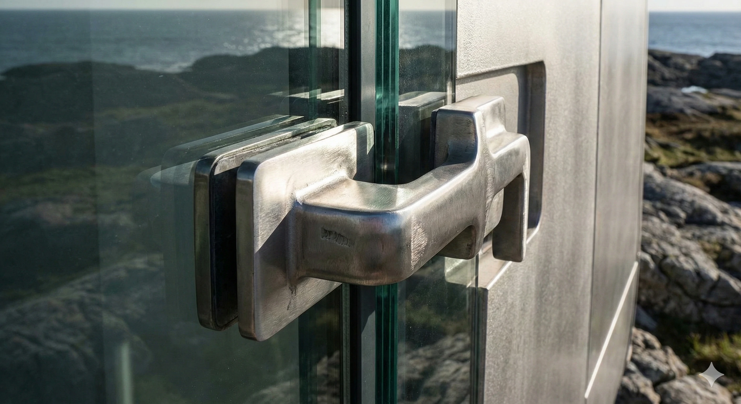 Stainless steel glass door latch for frameless glass partitions