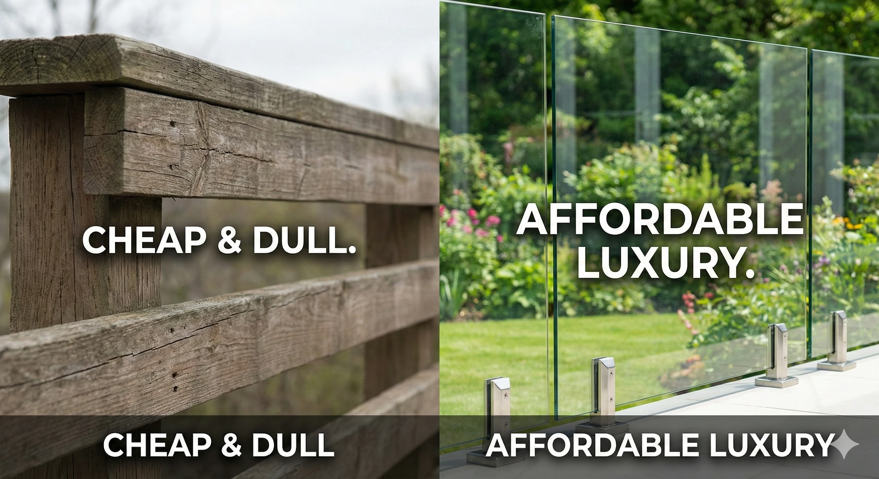 Comparison of maintenance-heavy wood versus modern glass railing systems for decks