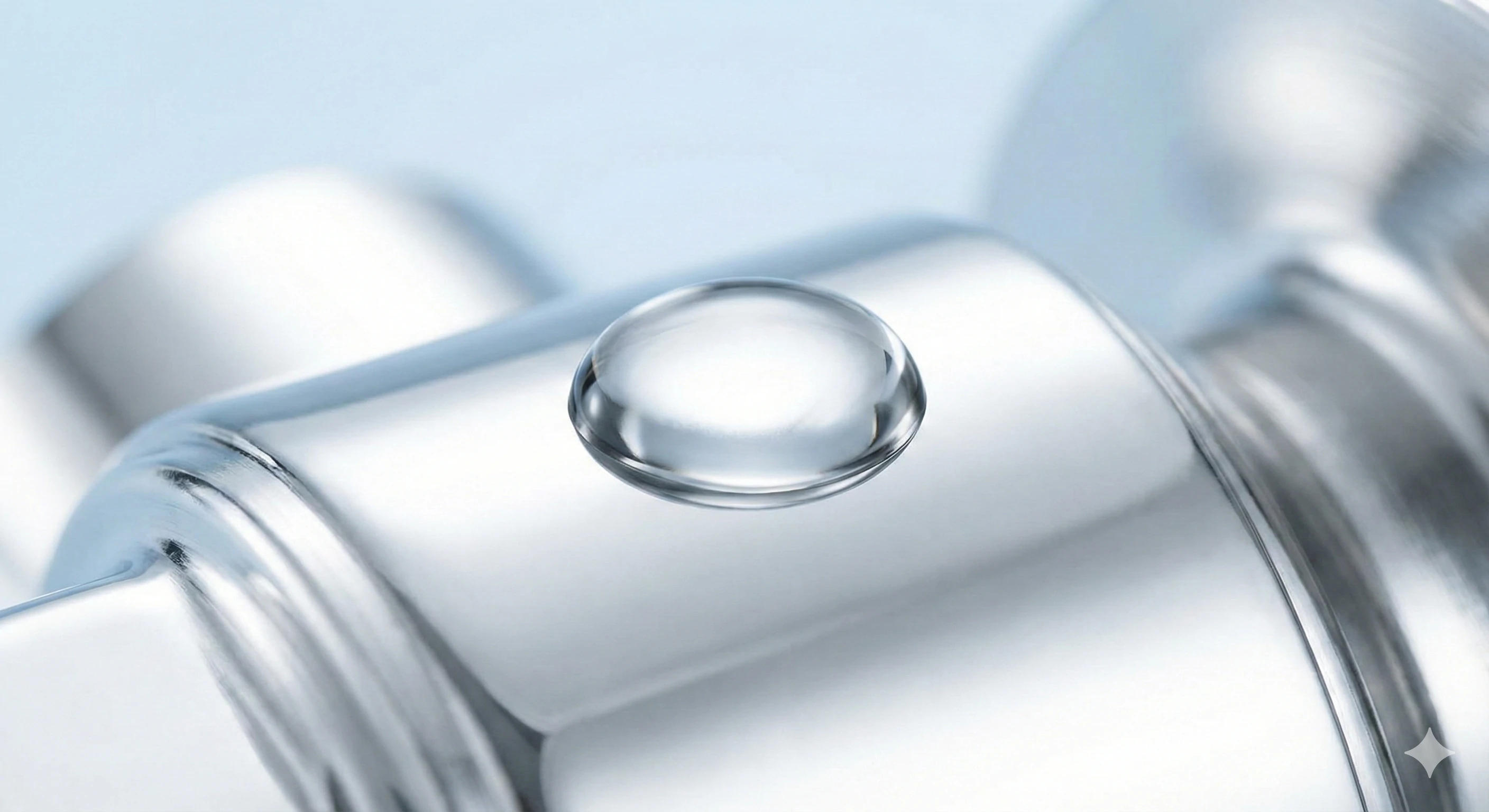 High-gloss chrome finish on hardware demonstrating surface quality