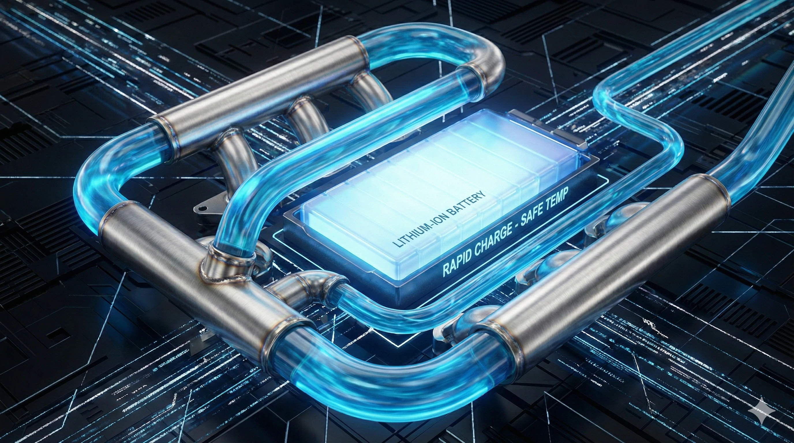 Liquid cooling system for safe lithium-ion battery rapid charge