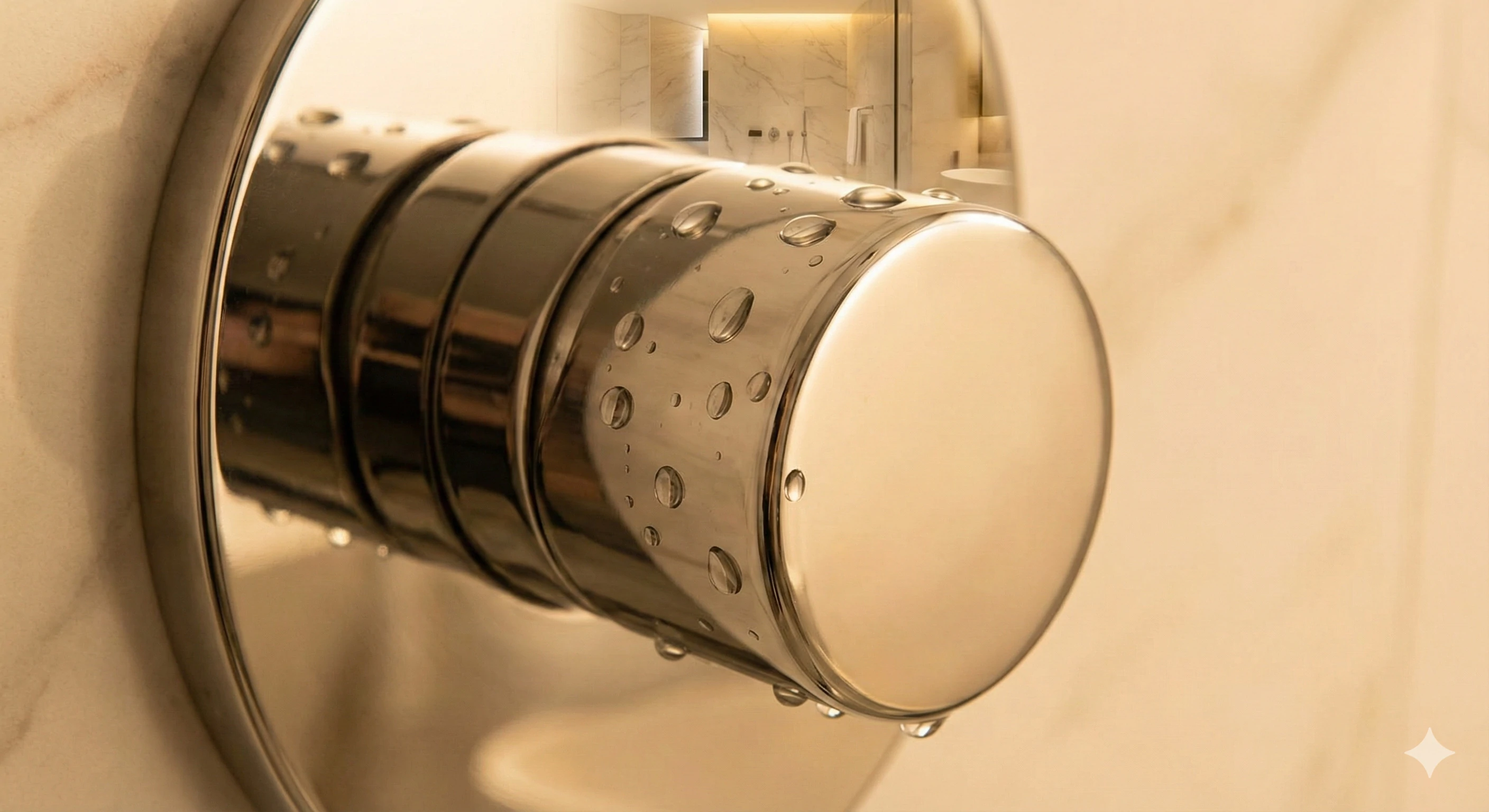 Premium polished chrome shower valve knob with durable finish