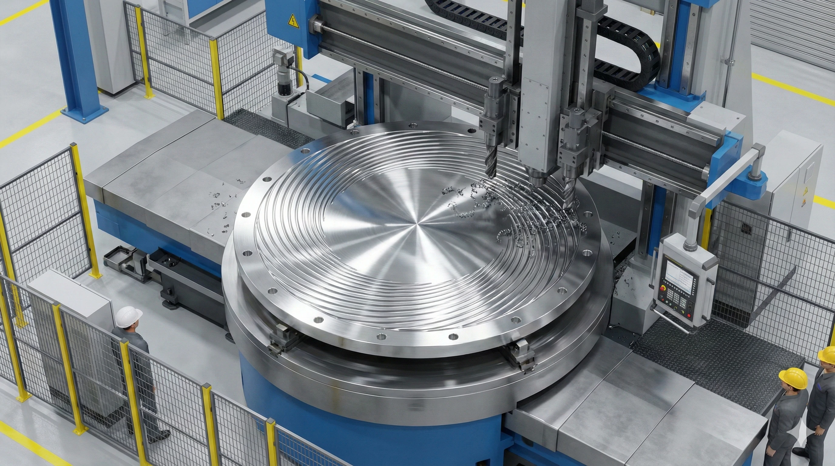 Precision CNC turning machine fabricating custom OEM glass hardware components.